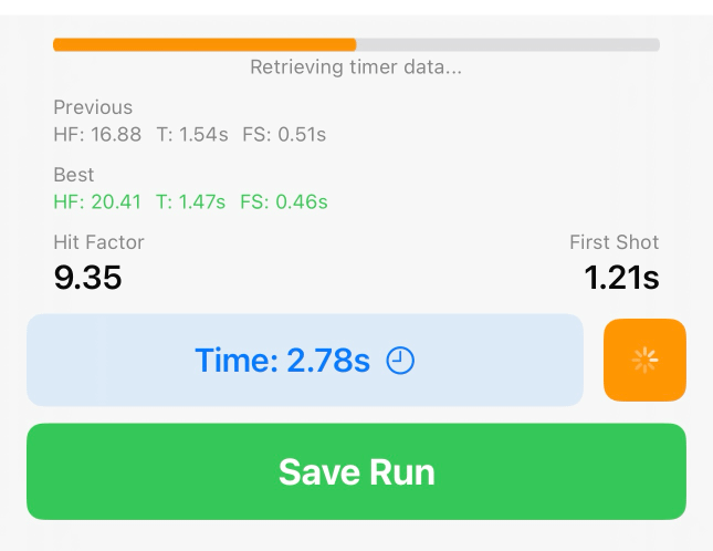 Exporting timer data screen